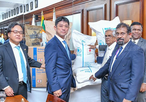 ஜப்பானிடமிருந்து 10 மில்லியன் ரூபா பெறுமதியான உணவு பொருட்கள் அன்பளிப்பு