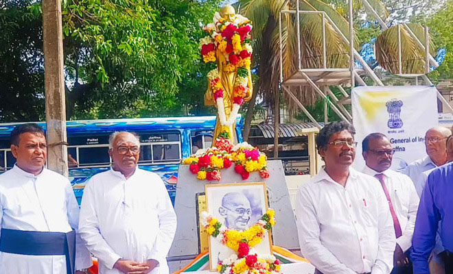 யாழில். காந்தியின் 154 ஆவது ஜனதின நினைவேந்தல்