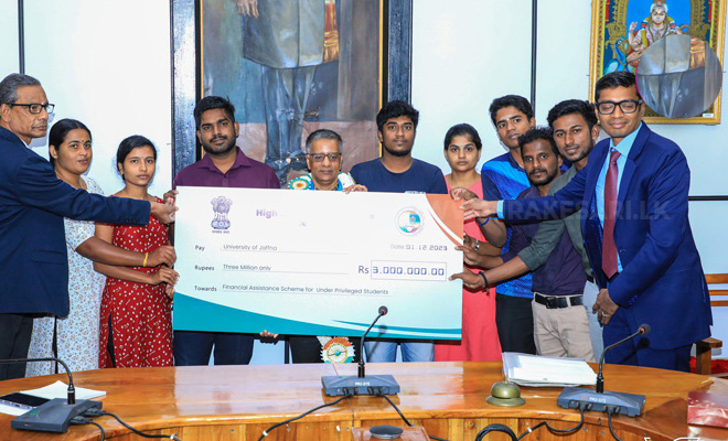 யாழ். பல்கலைக்கழக மாணவர்களுக்கு இந்திய அரசாங்கம் விசேட நிதியுதவி!